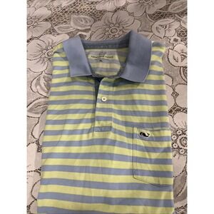 Vineyard Vines Mens XL Polo Stripe Yellow Blue